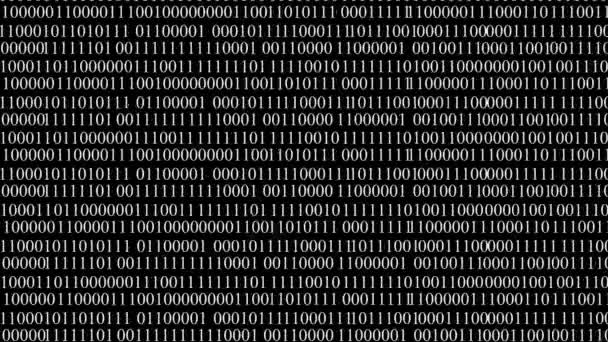 Digital Animering Binära Koder Binär Kod Bakgrund Algoritm Binära Datakod — Stockvideo