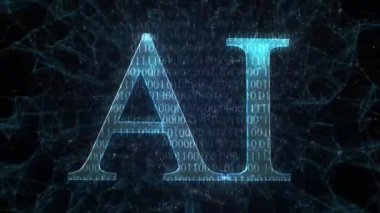 Yapay zeka teknolojisi kavramı. Teknoloji bilimi arka planda. Dijital çizgiler yapay zeka sembolüne bağlanıyor.