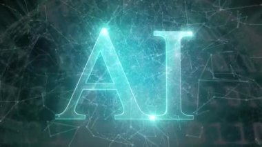 Yapay zeka teknolojisi kavramı. Teknoloji bilimi arka planda. Dijital çizgiler yapay zeka sembolüne bağlanıyor.