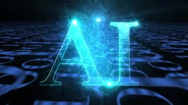 Yapay zeka teknolojisi kavramı. Teknoloji bilimi arka planda. Dijital çizgiler yapay zeka sembolüne bağlanıyor.