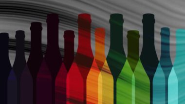 Bir şişe alkol illüstrasyonu. Şarap için tasarlanmış. Alkol vektör geçmişi. İçecek kartı şablonu.