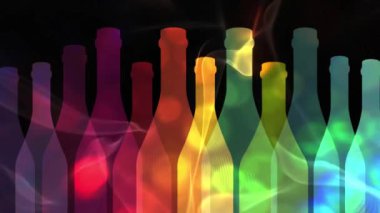 Bir şişe alkol illüstrasyonu. Şarap için tasarlanmış. Alkol vektör geçmişi. İçecek kartı şablonu.