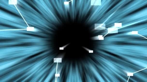 Flygning Genom Optisk Tunnel Abstrakt Rörlig Grafik Varptunnelns Effekt Res Royaltyfri Stockvideo