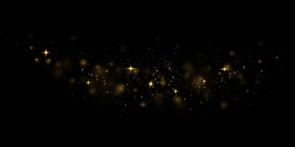 Goldstaub Licht Png Bokeh Licht Lichter Effekt Hintergrund Weihnachten Glühender — Stockvektor