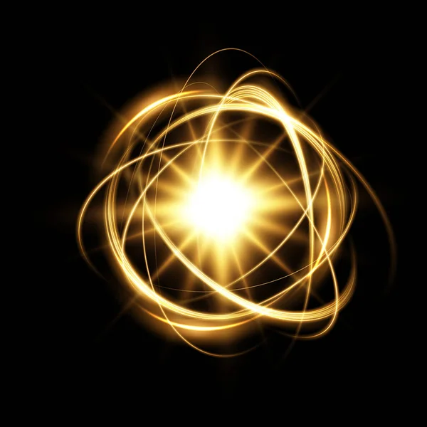 抽象的な美しい光の背景 魔法は暗い背景で火花を散らします 神秘的なスピードストライプ キラキラ効果 宇宙線の輝き 速度と高速風のネオンライン 光の効果 強力なエネルギー — ストックベクタ