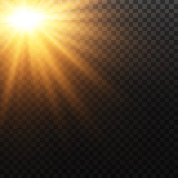 Золотая Звезда Прозрачном Фоне Эффект Свечения Дождя Света Перламутровые Огни — стоковый вектор