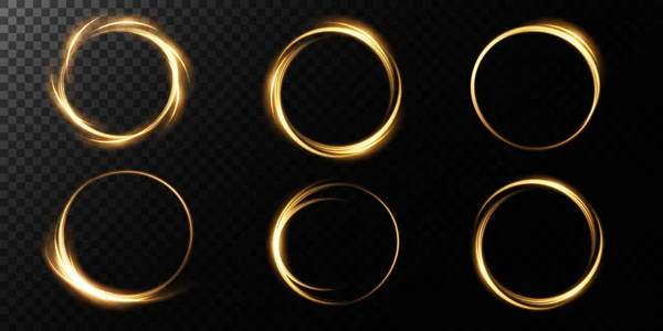 Золоті Блискучі Спіральні Лінії Круглі Рамки Векторний Фон Eps10 Абстрактний — стоковий вектор