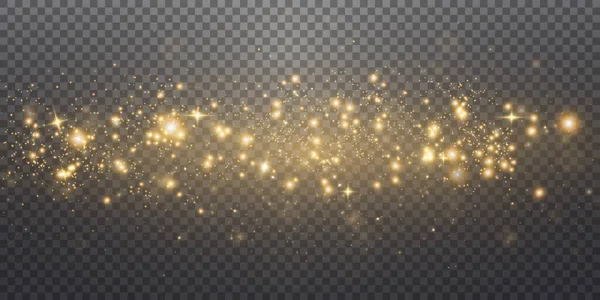 Gyllene Damm Ljus Png Bokeh Ljus Effekt Bakgrund Jul Glödande — Stock vektor
