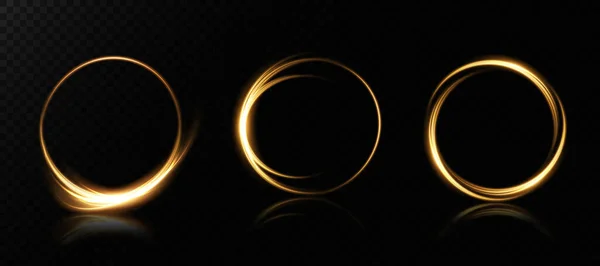 Złote Świecące Linie Spiralne Okrągłe Ramki Pochodzenie Wektorowe Eps10 Abstrakcyjny — Wektor stockowy