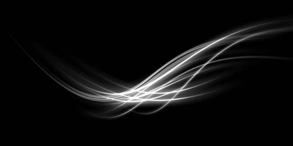 Líneas Blancas Luminosas Velocidad Efecto Luz Brillante Líneas Movimiento Abstractas — Vector de stock