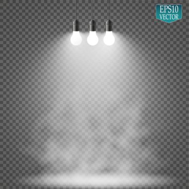 Vektör Spotlights. Sahne Işığı Efektleri Vektörü. Parlak ışık efekti.