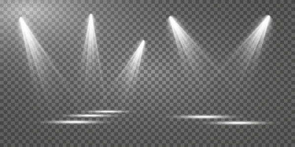 Zestaw Reflektorów Wektorowych Różne Formy Światła Światła Scen Efekty Świetlne — Wektor stockowy