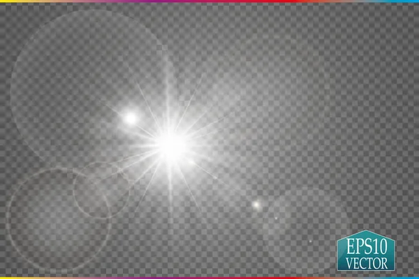 Вектор Прозорого Сонячного Світла Спеціальний Ефект Освітлення Лінзи Векторні — стоковий вектор