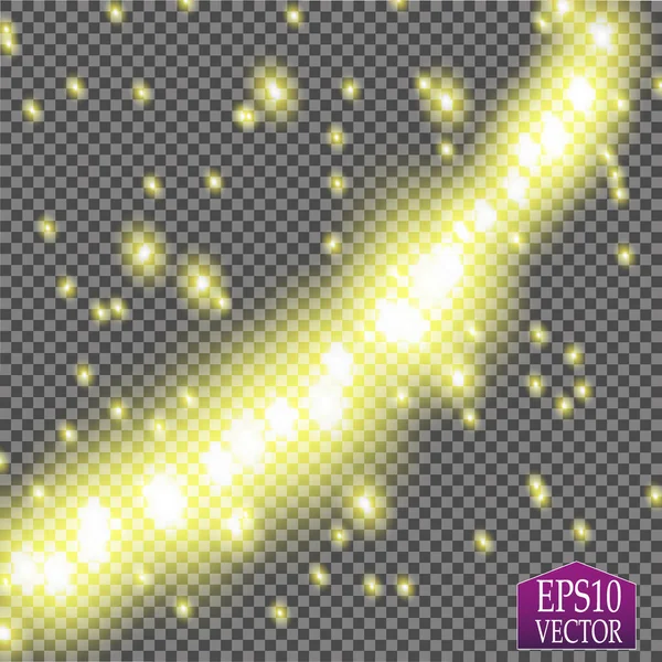 Parlak ışık efekti. Parlak toz bulutu. Vektör çizimi. Noel flaşı Konsepti