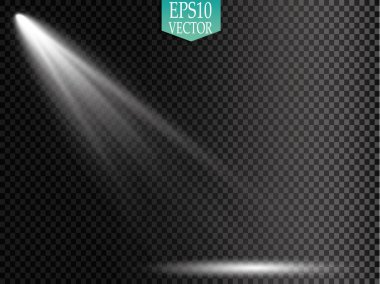 Vektör Spotlights. Sahne Işığı Efektleri Vektörü. Parlak ışık efekti.