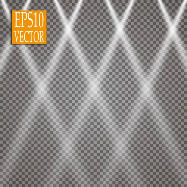 Vector Spotlights Vektor Efek Ringan Adegan Efek Cahaya Menyala - Stok Vektor