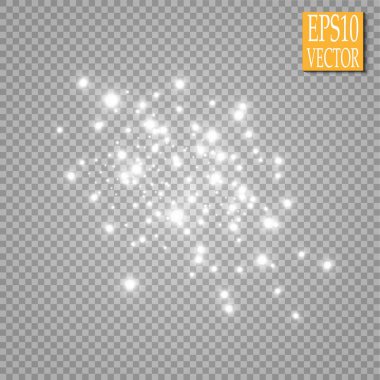 Altın parlayan kümesi üzerinde şeffaf arka plan izole etkileri ışıklar. Güneş ışınları ile flash ve spot. Parlama ışık efekti. Yıldız patlaması ile parıldıyor. Vektör