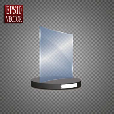 Boş kadehle Ödülü izole, şeffaf kupa şablonu. Vektör öğesi, eps10. Vektör