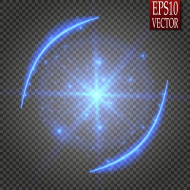 Kıvılcım girdap iz etkisi üzerinde şeffaf arka plan izole parlayan sihirli kümesi. Bokeh glitter dalga satır parlak flaş ışıkları uçan ile. Vektör çizim. Vektör