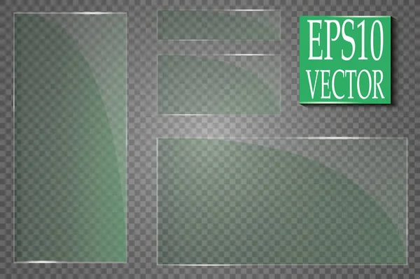 Des Plaques Verre Sont Installées Bannières Verre Vectoriel Sur Fond — Image vectorielle