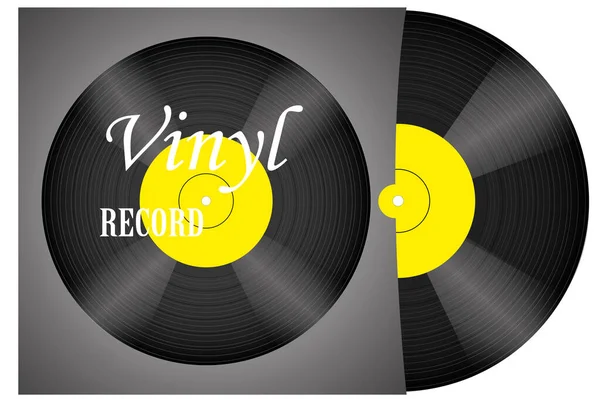 Реалистичная Граммофонная Виниловая Пластинка Аудио Классический Пластиковый Диск — стоковый вектор