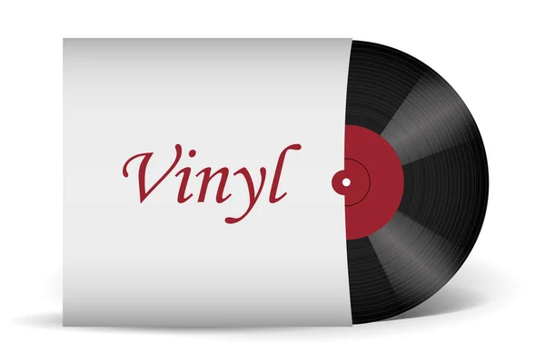 Realisztikus Gramofon Vagy Bakelit Lemez Audio Klasszikus Műanyag Lemez — Stock Vector