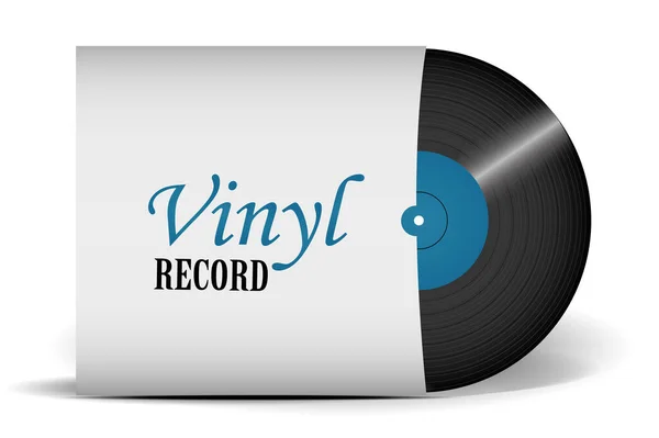 Realistische Grammofoon Vinylplaat Audio Klassieke Plastic Schijf — Stockvector