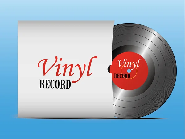 Realistyczny Gramofon Lub Płyta Winylowa Audio Klasyczny Plastikowy Dysk — Wektor stockowy