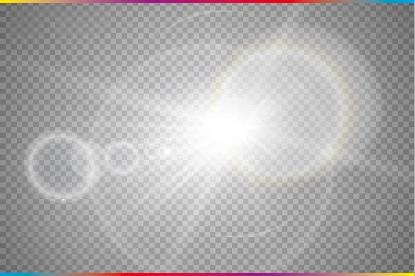 Vektör Şeffaf Güneş Işığı Özel Lens Flare Işığı Efekti Vektör — Stok Vektör