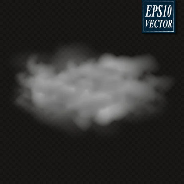Mist Rook Geïsoleerd Transparant Speciaal Effect Witte Vector Troebelheid Mist — Stockvector