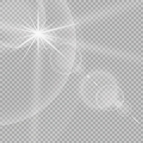 Векторный Прозрачный Солнечный Свет Специальный Эффект Вспышки Линзы Вектор — стоковый вектор
