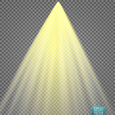 Vektör Spotlights. Sahne Işığı Efektleri Vektörü. Parlak ışık efekti.