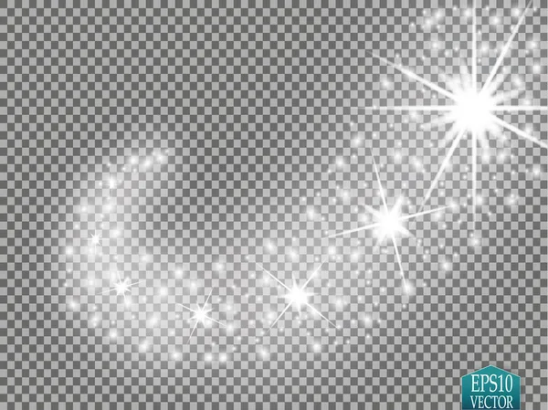 stock vector Set of golden glowing lights effects isolated on transparent background. Sun flash with rays and spotlight. Glow light effect. Star burst with sparkles. Vector