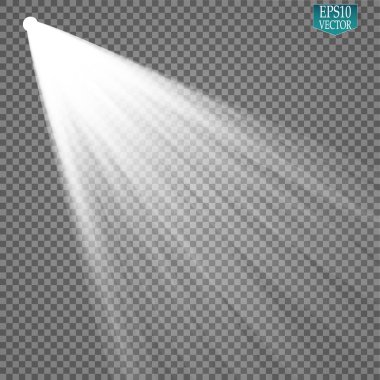 Vektör Spotlights. Sahne Işığı Efektleri Vektörü. Parlak ışık efekti.