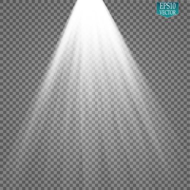 Vektör Spotlights. Sahne Işığı Efektleri Vektörü. Parlak ışık efekti.