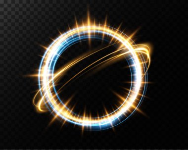 Parıldayan dairesel bir ışık efekti, dijital tasarımlar ve çizimlerde kullanmak için idealdir.