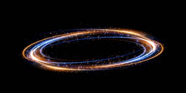 Büyüleyici bir soyut ışık girdap tasarımı. Karanlık bir arkaplana karşı canlı renkler sergiliyor.