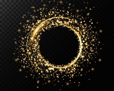 Pırıl pırıl parlayan efektlerle süslenmiş göz kamaştırıcı bir altın çember.