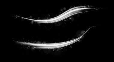 Bu şık ışık çizgileri grafik tasarımında arka plan, örtüler veya sanatsal gelişmeler olarak kullanmak için mükemmeldir.