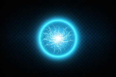 Büyüleyici ve canlı bir mavi enerji küresi büyüleyici bir tasarım konseptinde büyüleyici elektrik kıvılcımları sergiliyor.