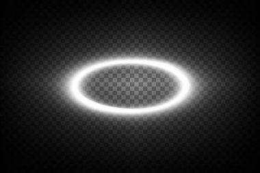 Göz kamaştırıcı ve parlak bir oval halo etkisi, zıt bir karanlık yüzeye karşı ışığı güzel bir şekilde yayıyor.