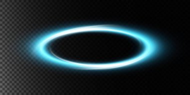 Çarpıcı ve büyüleyici bir mavi ışık halkası etkisi karanlık bir yüzey bölgesinde etkileyici bir fütüristik titreşim yaratır.
