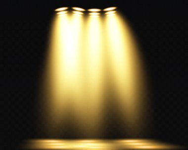 Üç sıcak ışık çarpıcı derecede karanlık bir zemine çarpıcı ve büyüleyici bir atmosfer yayarak sahneyi güzelleştiriyor.