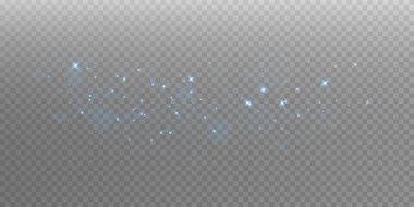 Zarif mavi parçacıklar güzel bir şekilde parıldıyor, büyüleyici, büyüleyici bir atmosfer yaratıyor.