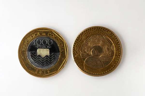 Κέρμα 1000 Πέσος Κολομβίας — Φωτογραφία Αρχείου
