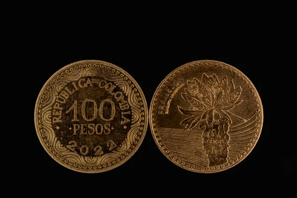 Moneda 100 Pesos Colombianos Primer Plano —  Fotos de Stock