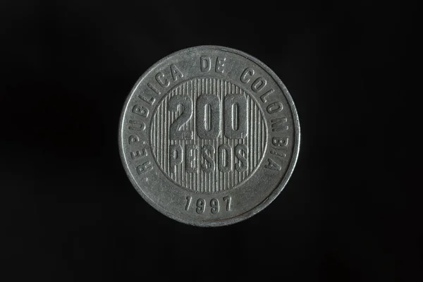 Moneda 200 Pesos Colombianos Cerca —  Fotos de Stock
