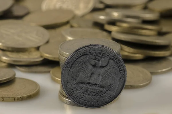 Currency Washington Quarter Dollar Cent Silver — Stock Photo, Image