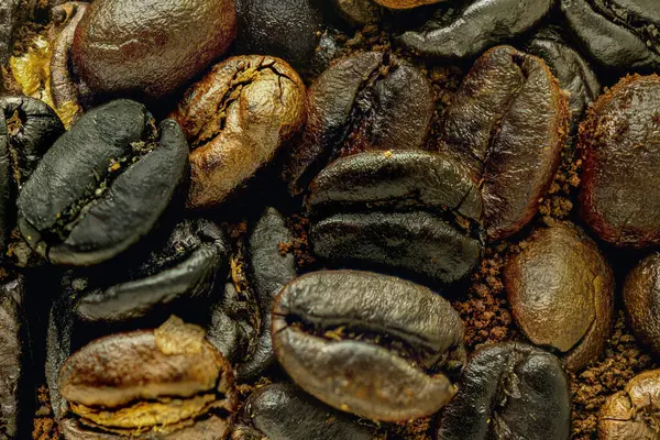 coffee with roasted raw coffee beans