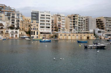 2022 NOVEMBER - Malta - St. Julian's Bay Malta in a rainy day